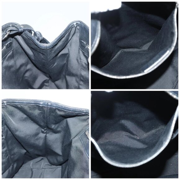 Salvatore Ferragamo Hand Bag Leather 2way Black Silver Auth - Picture 13 of 15